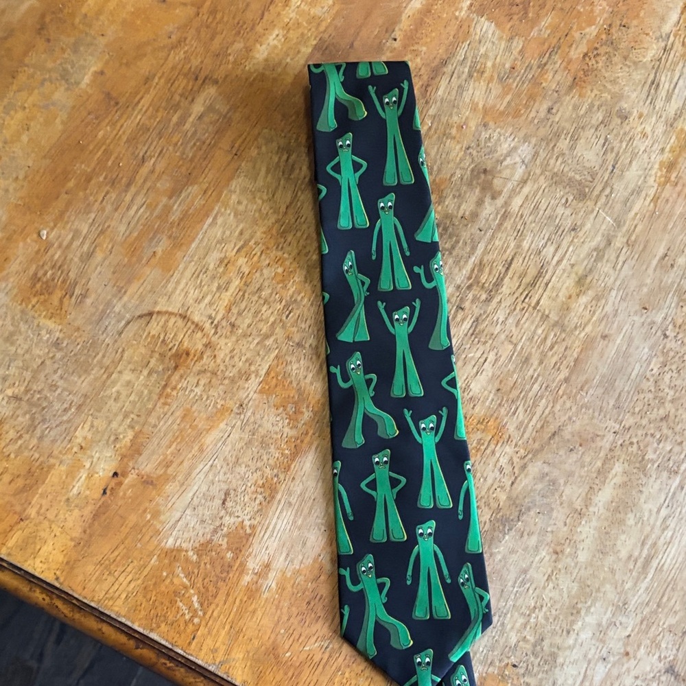 Gumby Green and Black Necktie 60 inches - Picture 3 of 4